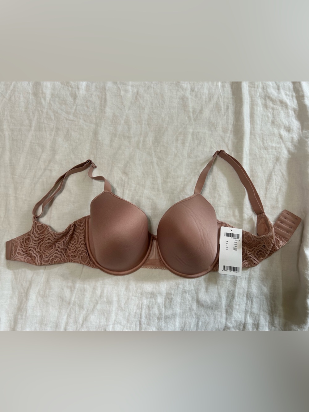 Chantelle C Jolie Comfort Convertible T-Shirt Bra Rose Authentique 36DD NWT